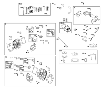 Part Location Diagram of 84010934 Briggs and Stratton Head-cylinder
